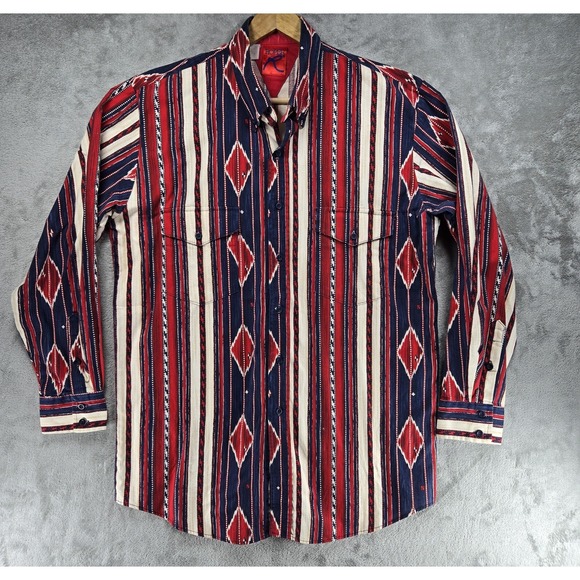 Roper Other - Vintage Roper Men XL Western Shirt Striped Aztec Design Southwest USA Made RODEO